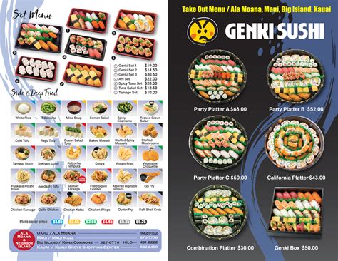 genki sushi menu calories